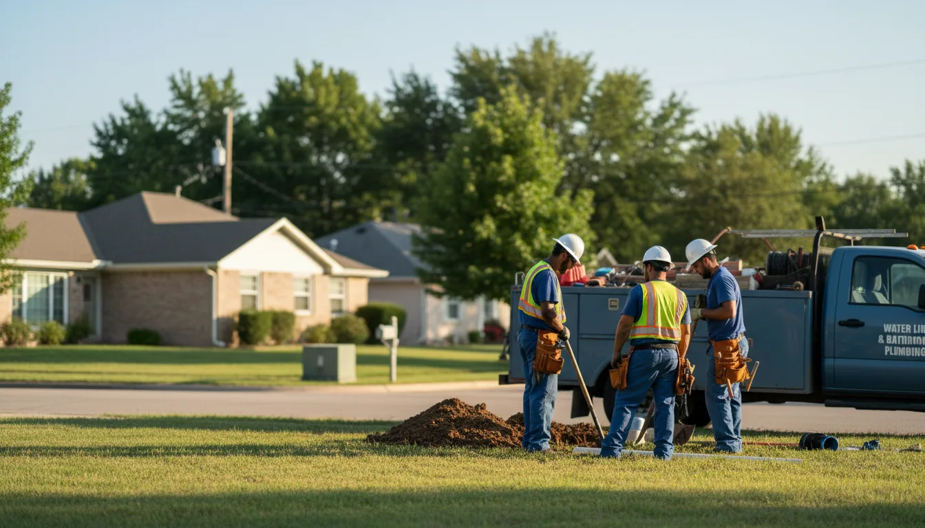 Residential water line and bathroom plumbing service in Columbus, MS